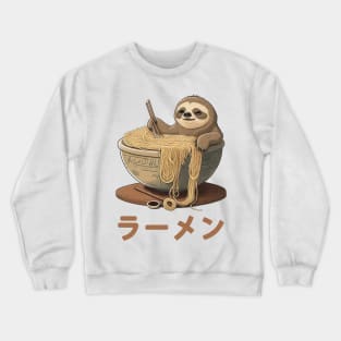 Cute Ramen Noodles Sloth - Vintage Style Design Crewneck Sweatshirt